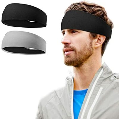 Bandeau de sport pour homme et femme - Bandeau de sport élastique antidérapant pour le fitness, l'entraînement, la course, le crossfit, le cyclisme, le yoga, le basket-ball, le football et le tennis - Bandeau élastique unisexe anti-humidité pour tous les types de corps