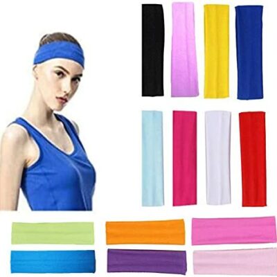 na 14pcs Bandeau de cheveux multicolore Bandeau de sport Bandeau élastique Bandeau en coton Bandeau de course Bandeau anti-transpiration pour adolescents, filles, hommes et femmes (14 couleurs).