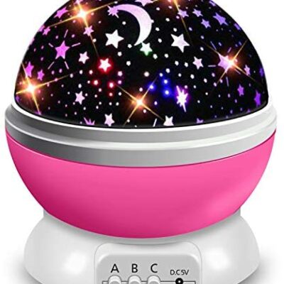 Moredig Kids Night Light Star Projection 360° Rotating Light Projector Lamp Ceiling, LED Baby Night Light 8 Modes de couleur, Cadeau bébé, Cadeau d'anniversaire, Noël, Anniversaire