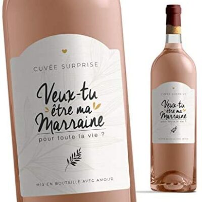 Étiquettes de bouteille de marraine | Voulez-vous être ma marraine ? | Demande d'étiquette de vin Marraine | Faire-part de naissance - Future marraine - Demande de marraine - Surprise de marraine