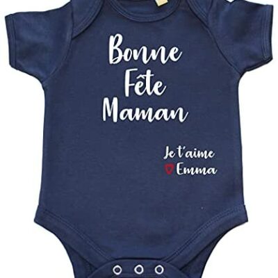 DSTNY Body bébé bonne fête des mères je t'aime + nom personnalisé fête des mères cadeau costume de naissance original