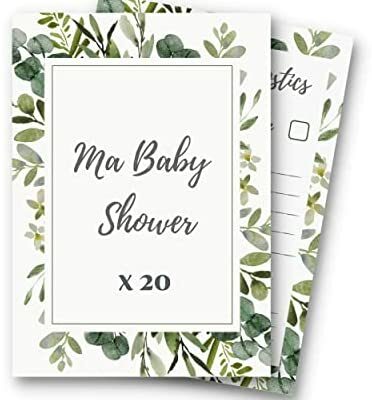 Lot de 20 Cartes Prévision pour Baby Shower Marque Française RXLITE Mix pour Annonce Originale Genre Bébé Fille ou Garçon Souvenir Gender Reveal Party Fête Prénatale, Eco, Tendance Naissance