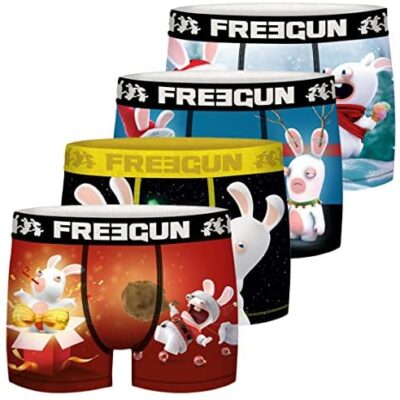 FREEGUN Boxer en microfibre lapin pour homme (lot de 4)