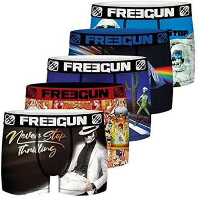 FREEGUN Briefs Boxer Briefs Homme Microfibre Imprimé (Lot de 5)