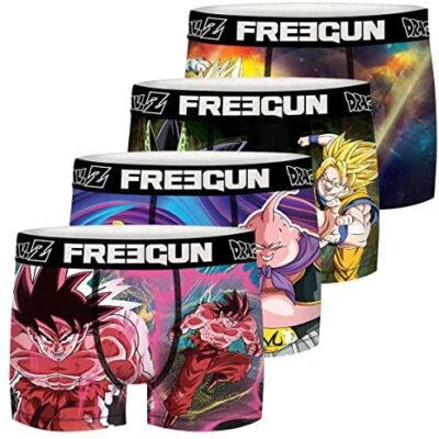 FREEGUN Dragon Ball Z Boxer en microfibre pour homme (paquet de 4)