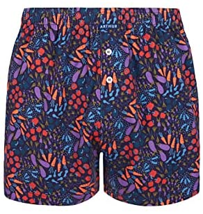 Arthur - Boxer Nuit, Motif Végétal - Boxer Homme - Maille Jersey, Coupe Ample, Ceinture Élastique - 95% Coton Bio