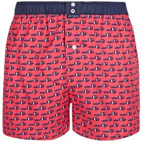 Arthur - Boxer Suspensoir Le Club N°966, Motif Caravane - Boxer Homme - Coupe Américaine, Fentes Latérales, Intérieur Coulissant, Ceinture Elastique - 100% Coton Bio Oeko-Tex