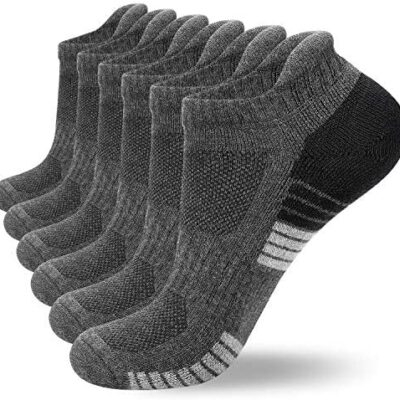 Coskefy Lot de 10/6 chaussettes pour homme Chaussettes pour femme Chaussettes de sport pour homme Chaussettes basses en coton respirant pour femme Chaussettes imperméables à bulles parfaites pour le tennis, la randonnée, la marche, la course, l'été