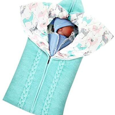 Eurobuy Écharpe de portage pour bébé, poussette nouveau-né unisexe, couverture en tricot, sac de couchage chaud, généralement pour les bébés de 0 à 12 mois