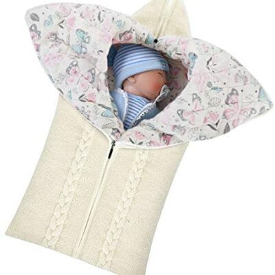 Eurobuy Écharpe pour bébé, poussette nouveau-né unisexe, couverture en tricot, sac de couchage chaud, généralement pour les bébés de 0 à 12 mois