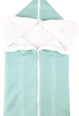 Sac de couchage tricoté pour bébé, couverture de couchage pour bébé fermeture éclair laine épaisse poussette Wrap nouveau-né Swaddle couverture Swaddle