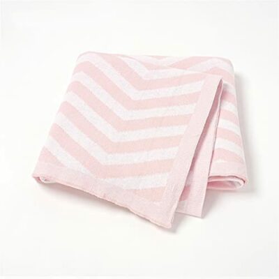 TTCI-RR Couverture pour bébé, Couverture pour bébé tricotée en coton doux pour tout-petits Nouveau-né Poussette Wrap Swing Filles Garçons Canapé Literie Couverture (Couleur: Rose)