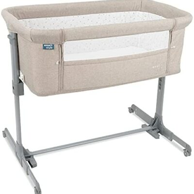 ib style® Aluna Lit bébé 2 en 1 |  lit d'appoint |  !  Avec matelas/moustiquaire/sac de transport |  Réglable en hauteur |  Avec fonction de pesée |  sablonneux