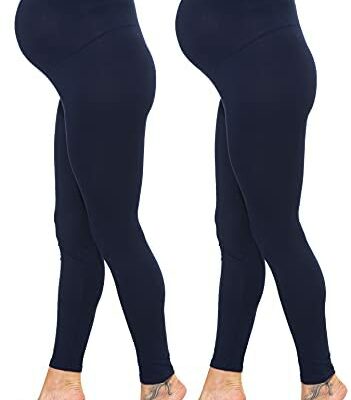 Sibinulo Leggings de maternité pour femmes Leggings de maternité en coton Leggings de grossesse et de maternité Longue grossesse Multi Taille Sports