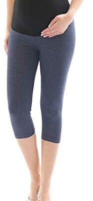 YESET Grossesse Capri 3/4 Leggings Coton Maternité Leggings avec Poches