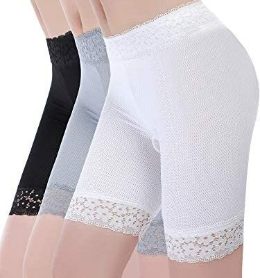 3 pièces Lingerie Shorts en dentelle Shorts de yoga Leggings de sécurité extensibles Femmes Filles