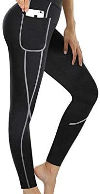 CHUMIAN Pantalon de survêtement pour femme Slim Leggings en néoprène mèche Sauna Pantalon Fitness Exercice Gym