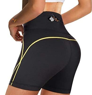 CHUMIAN Short de sport pour femme Leggings Slim Néoprène Sauna Pantalon Slim Sports Fitness Culotte