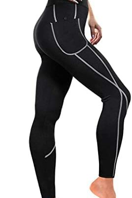 KUMAYES Legging de sport pour femme Minceur Anti-cellulite Compression thermique puissante Pantalon de sauna Ventre plat Pantalon taille haute Pantalon taille haute Fitness Yoga Gym