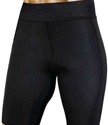 KUMAYES Short de sport pour homme Pantalon de survêtement en néoprène Short de sauna mince Fitness Gym Leggings courts