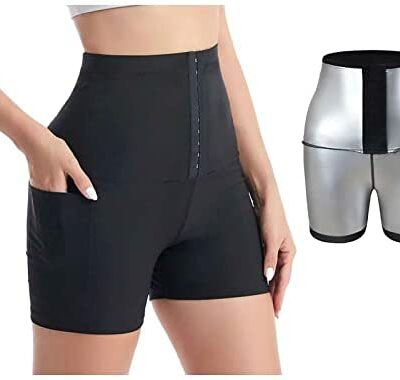 XIYAO Legging de sport pour femme avec poches Pantalon de sport Leggings anti-cellulite Taille haute Sport Sauna Short de sport Ventre plat Suspendu Minceur Fitness Jogging Yoga