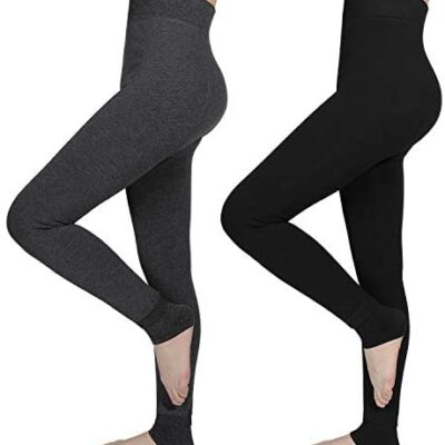 AIMTOP Lot de 2 leggings d'hiver pour femme, leggings thermiques pour femme, leggings en polaire pour femme, pantalons leggings élastiques en velours taille haute, leggings thermiques