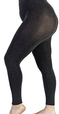 LEELA LAB Cachemire & Laine Legging Femme, Grande Taille, 90 Deniers, Legging Femme Courbé - Qualité Made in Italy