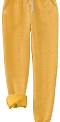 YTZL Pantalon de jogging pour femme en polaire chaude décontractée avec poches doublées chaudes