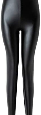 Leggings en cuir taille haute pour femmes Leggings d'hiver en similicuir chaud Leggings de sport extensibles pour femmes