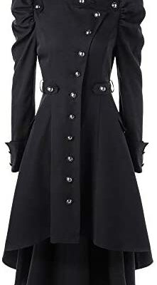 Gothique steampunk manteau femmes hiver épaissi manteau ample grande taille coupe-vent laine manteau rétro veste longue parka chaude