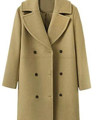 Hiver épais chaud Manteu Trench Coat Long femmes mode veste en laine couleur unie boutonné à manches longues manteau