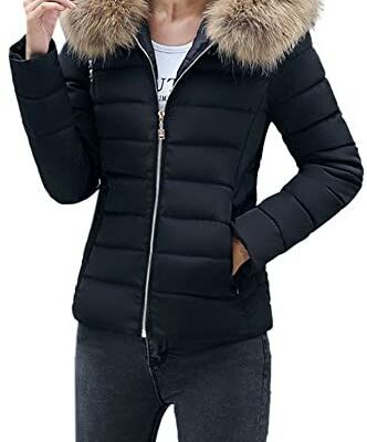 Parka femme hiver doudoune à capuche chaud col fourrure manteau slim fit hiver chaud épais manteau court