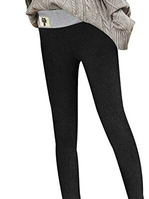 Legging d'hiver en polaire pour femme, legging chaud à doublure imprimée legging épaissi taille haute en peluche – Doublure en polaire cachemire leggings de sports d'hiver