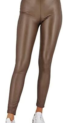 Joffee Company Legging en similicuir coupe slim pour femme (code 9807)