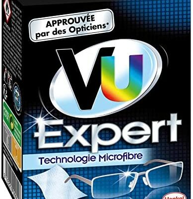 VU Expert - Nettoyant optique - Lingettes nettoyantes pour lunettes en microfibre - 20 pièces