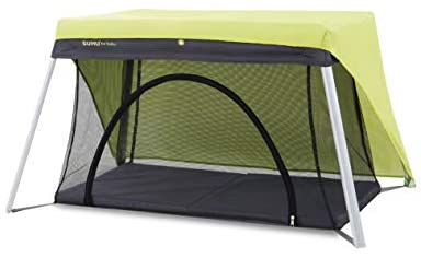 Lit de bébé Tente Lit de voyage Lit pliant Cododo Clôture pour enfant Lit d'appoint avec matelas pliant Protection UV Auvent Sac de transport Cadre en aluminium léger 3,8 kg Gris foncé + vert