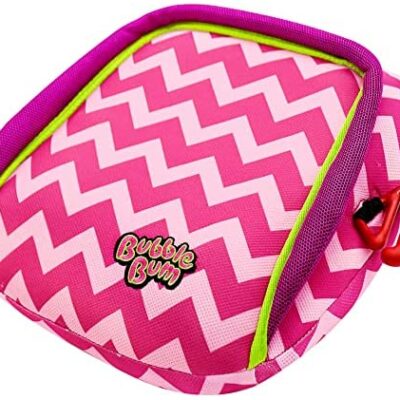 Siège auto rehausseur de voyage gonflable BubbleBum, groupe 2/3 (15-36 kg), chevron rose