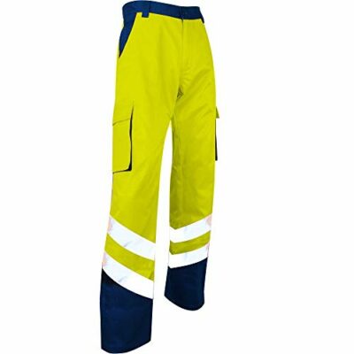 LMA Workwear 1563 PROTECTION Pantalon bicolore, haute visibilité, sans métal, 5 passants de ceinture, taille 46, bleu nuit/jaune fluo