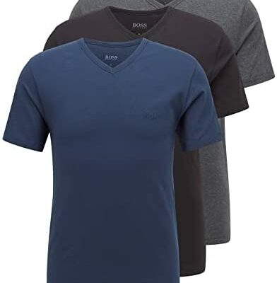 BOSS Men's T-Shirts VN 3P CO Lot de trois t-shirts en coton à col en V