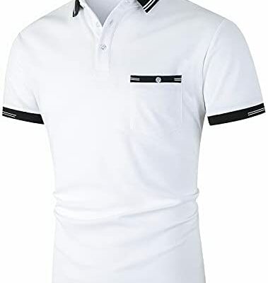 GNRSPTY Mode Hommes Polo Shirt Manches Courtes Casual Contraste T-Shirt Golf Tennis Polo Shirt S-XXL