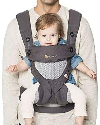 Ergobaby Porte-bébé 360 Cool Air Mesh Gris anthracite, Panier de transport ergonomique Système de porte-bébé 4 en 1 Porte-bébé jusqu'à 20 kg