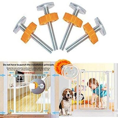 Kit d'accessoires avec 4 tiges filetées pour porte d'escalier à pression pour bébé, porte pour chien