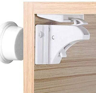 LATTCURE Lot de 8 blocs magnétiques et kit de sécurité pour armoire à clé avec serrure à clé pour bébé Tiroirs d'armoire