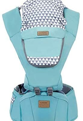 XIAOTING Porte-bébé 6 en 1 pour 0-36 mois, siège de hanche ergonomique pour bébé, sac à dos porte-bébé 3D Air Mesh pour nouveau-nés à tout-petits (couleur : bleu clair)