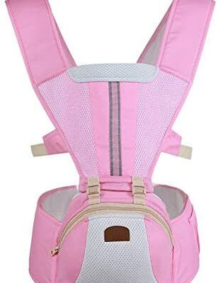 XIAOTING Porte-bébé Easy Carry (Easy on), Réglable Unisexe - Porte-bébé Polyvalent, Poids Max 15kg (Couleur: Rose)