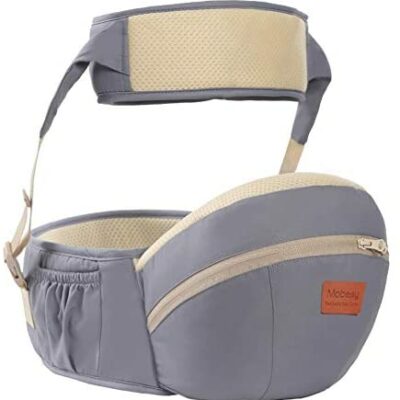 XIAOTING Porte-bébé ergonomique avec siège de hanche, coton léger respirant, réglable, adapté aux nouveau-nés et aux tout-petits de 3 à 48 mois (sac gratuit 1 rangement) (couleur : gris)