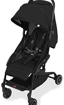 Maclaren Atom Style Poussette compacte, légère et pliable pour nouveau-nés jusqu'à 25 kg, extensible, housse étanche UPF 50+, siège inclinable avec accessoires - Noir