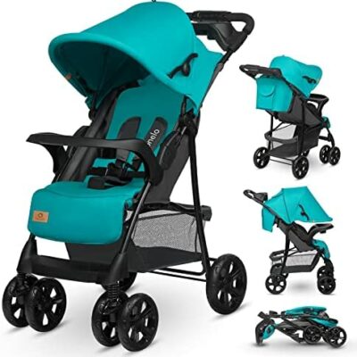 Poussette LIONELO Emma Plus, pesant jusqu'à 15 kg, harnais à 5 points, pliage rapide, amortisseurs puissants y compris sac, construction légère et matelas moelleux durable