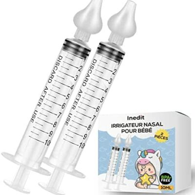 Seringue nasale pour bébé - Rinçage nasal efficace pour bébé - Système de rinçage des sinus - Rinçage nasal - Baby Fly manuel (lot de 2)