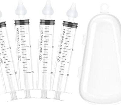 Seringues nasales IBALAN, 4 pièces de 10 ml de rinçage nasal pour bébé sans BPA, rinçage nasal réutilisable pour le sérum physiologique de lavement des sinus des enfants